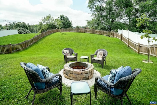 332 Overview St, Waynesboro, VA 22980 - view of yard featuring a fire pit