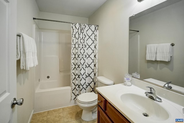 332 Overview St, Waynesboro, VA 22980 - bathroom featuring vanity, toilet, shower / tub combo, and tile patterned floors