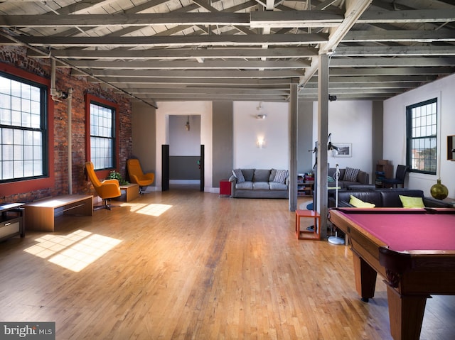 200 Lincoln Ave Unit 213, Phoenixville, PA 19460 - game room with light wood finished floors, beamed ceiling, and billiards table