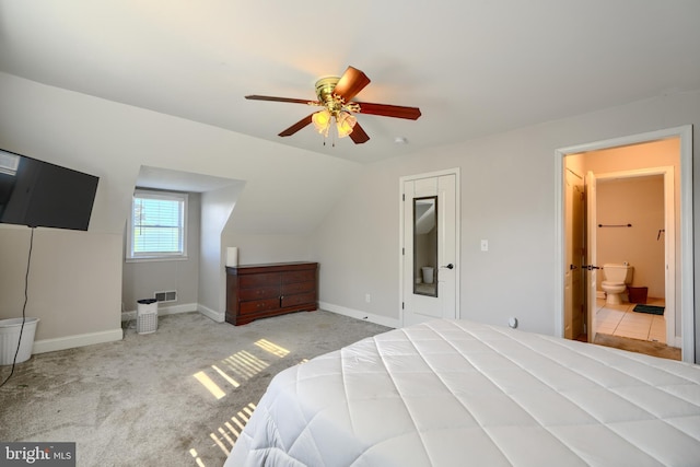5221 Trumps Mill Rd, Baltimore, MD 21206 - carpeted bedroom with lofted ceiling and ensuite bathroom