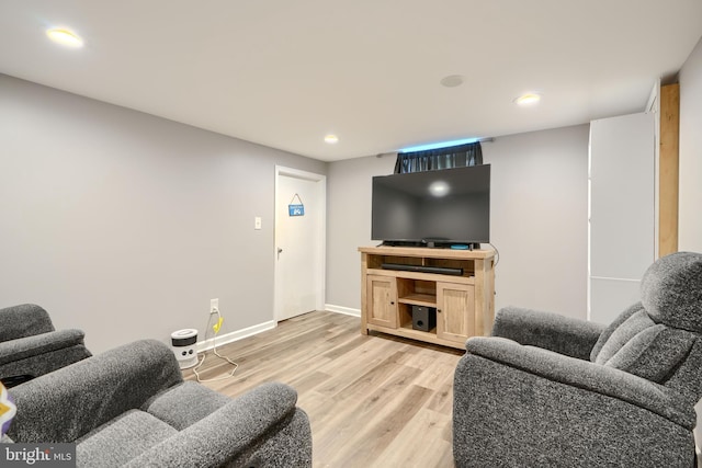 5221 Trumps Mill Rd, Baltimore, MD 21206 - living room featuring light wood finished floors and recessed lighting