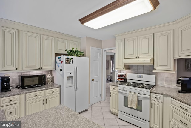 29 Dominion Dr, Marlton, NJ 08053 - kitchen featuring cream cabinets, white appliances, and under cabinet range hood