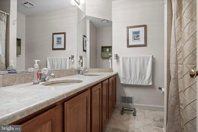 29 Dominion Dr, Marlton, NJ 08053 - full bathroom featuring double vanity, tile patterned flooring, and baseboards