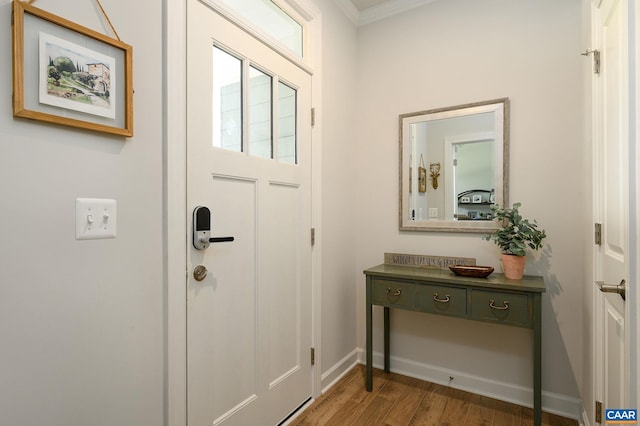3707 Thicket Run Pl, Charlottesville, VA 22911 - foyer with wood finished floors, crown molding, and baseboards