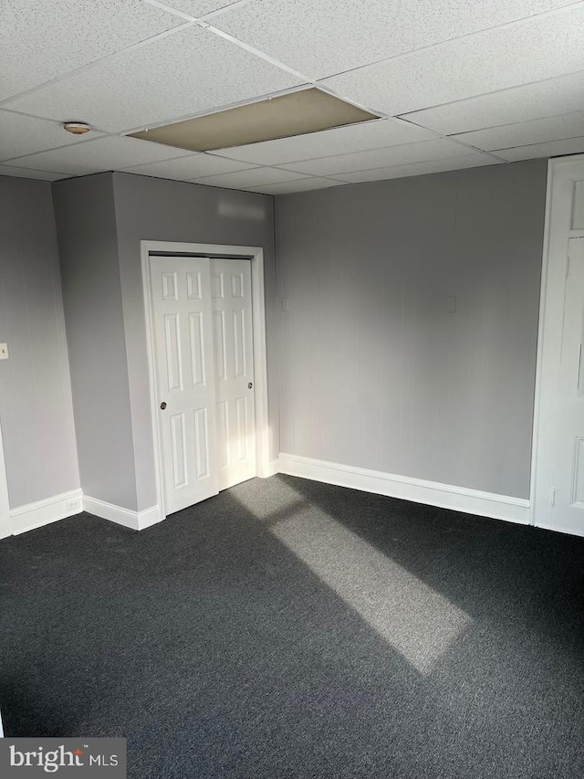 3 E Mantua Ave, Wenonah, NJ 08090 - unfurnished bedroom with carpet flooring, baseboards, and a paneled ceiling