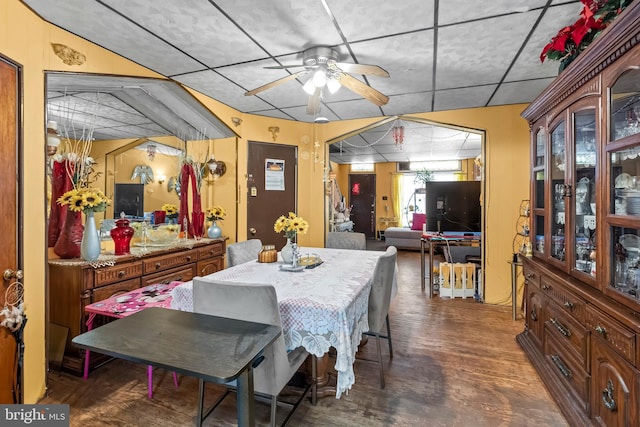 2824 Ashland Ave, Baltimore, MD 21205 - dining room featuring ceiling fan and wood finished floors