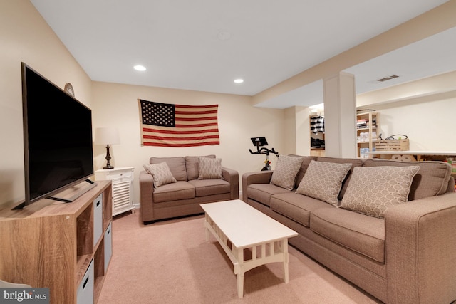 1995 Pierce Dr, Whitehall, PA 18052 - living area with light colored carpet and recessed lighting