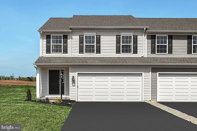 105 Easton Lot 19, Duncannon, PA 17020 - view of front facade with an attached garage, asphalt driveway, a front yard, and roof with shingles