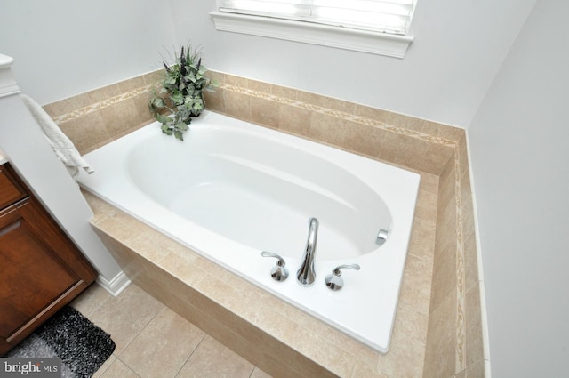 30 Keswick Path, Medford, NJ 08055 - bathroom featuring a garden tub and tile patterned floors