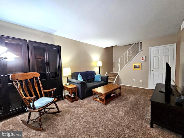 5200 Hilltop Dr Unit Bb-17, Brookhaven, PA 19015 - living room with carpet floors and stairs