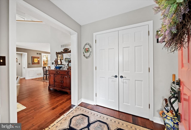 114 W Pembrey Dr, Wilmington, DE 19803 - entryway with wood-type flooring and wainscoting