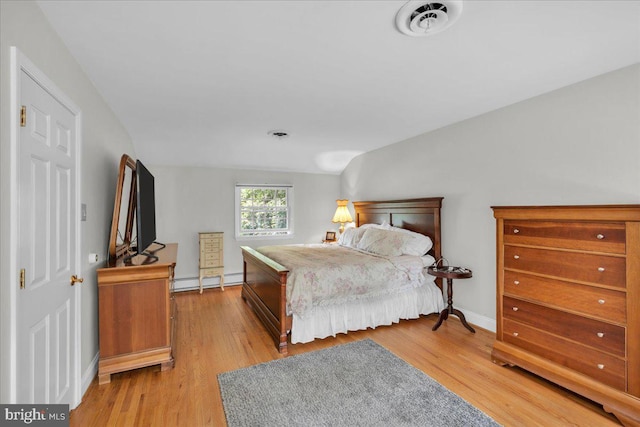 1 Birchall Dr, Haddonfield, NJ 08033 - bedroom featuring light wood-type flooring, lofted ceiling, and baseboards