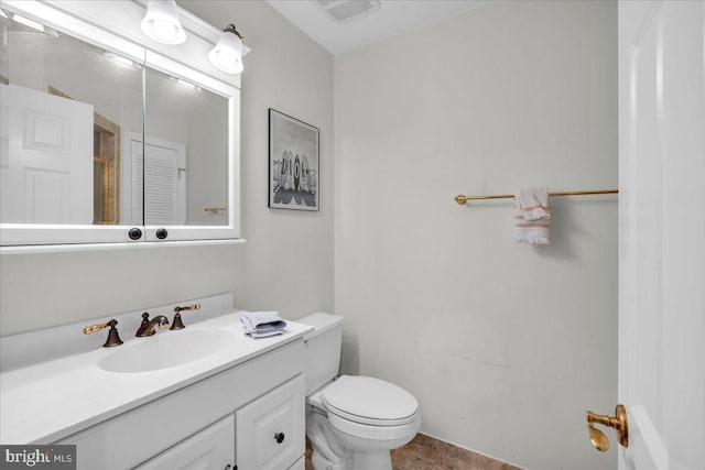 1 Birchall Dr, Haddonfield, NJ 08033 - bathroom with toilet, vanity, and tile patterned floors