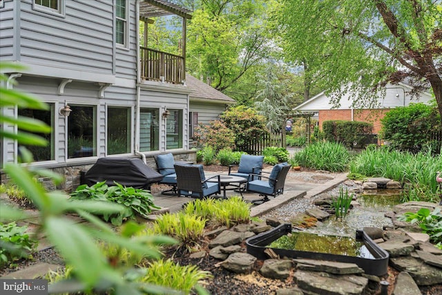1 Birchall Dr, Haddonfield, NJ 08033 - view of patio / terrace with a balcony and an outdoor hangout area