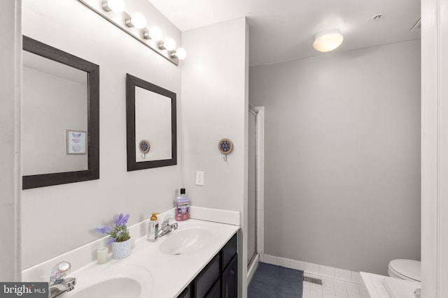 714 Kirkcaldy Way, Abingdon, MD 21009 - full bath with double vanity, toilet, and a shower with door