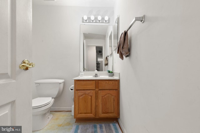 714 Kirkcaldy Way, Abingdon, MD 21009 - half bath featuring vanity, toilet, tile patterned flooring, and baseboards