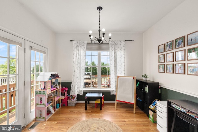 714 Kirkcaldy Way, Abingdon, MD 21009 - playroom with a chandelier and wood finished floors