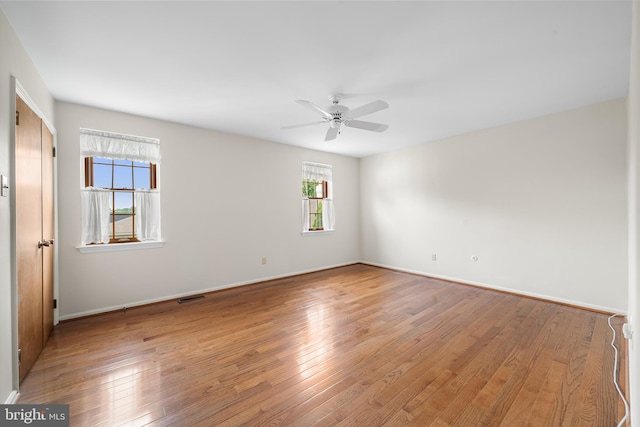 229 Bloomingdale Ave Unit 1, Wayne, PA 19087 - unfurnished room featuring ceiling fan, light wood-style floors, and baseboards