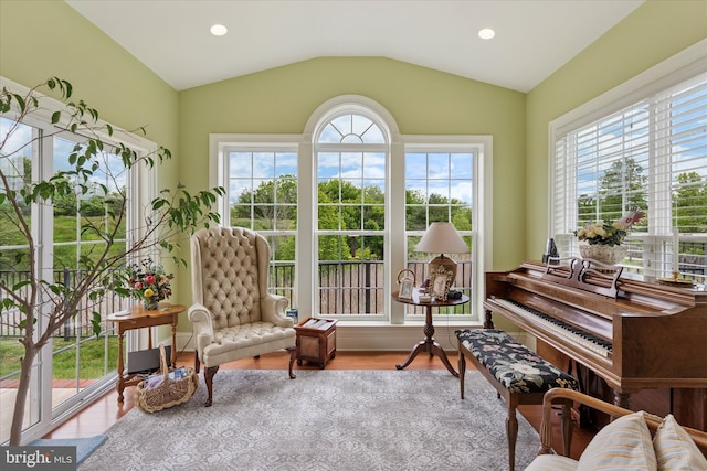 501 Jasmine Cir, Upper Gwynedd, PA 19446 - sitting room featuring vaulted ceiling, wood finished floors, and recessed lighting