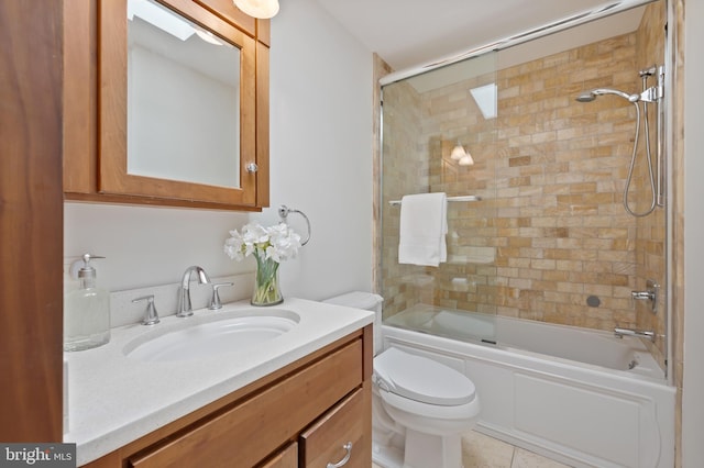 1312 Michigan Ave, Alexandria, VA 22314 - full bath featuring vanity, toilet, shower / bath combination with glass door, and tile patterned floors