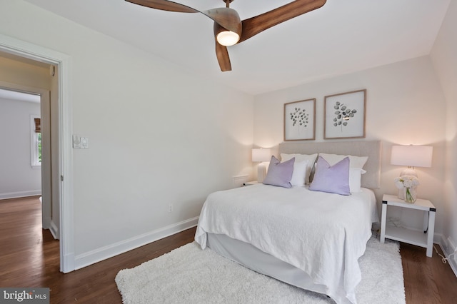 1312 Michigan Ave, Alexandria, VA 22314 - bedroom with wood finished floors, baseboards, and a ceiling fan