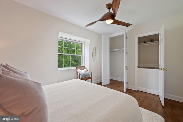 1312 Michigan Ave, Alexandria, VA 22314 - bedroom with wood finished floors, baseboards, and a ceiling fan