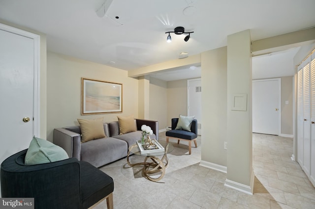 1312 Michigan Ave, Alexandria, VA 22314 - living room with baseboards and light tile patterned flooring