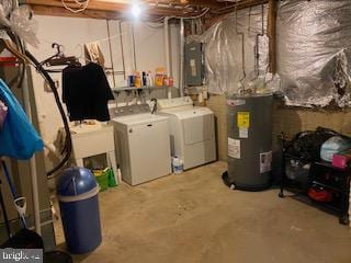11306 Bent Creek Ter, Germantown, MD 20876 - unfinished below grade area with washing machine and dryer and electric water heater