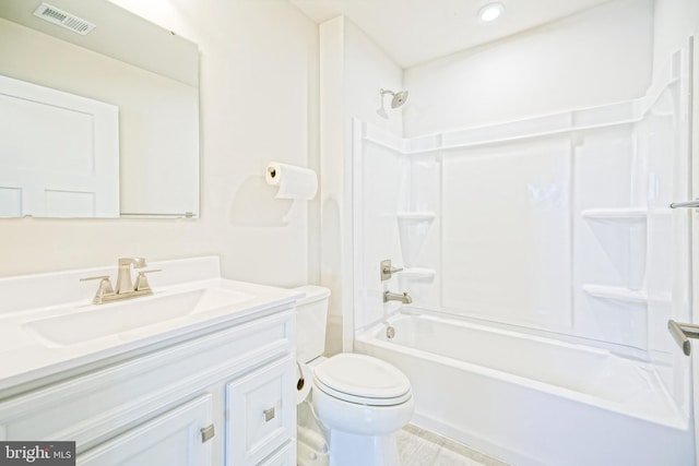 25083 Aspen Cir, Millsboro, DE 19966 - full bathroom featuring toilet, vanity, shower / bath combination, and tile patterned flooring
