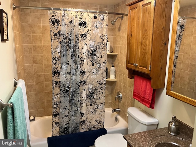 1620 Blue Course Dr, State College, PA 16801 - full bath featuring shower / bath combo with shower curtain, toilet, and vanity