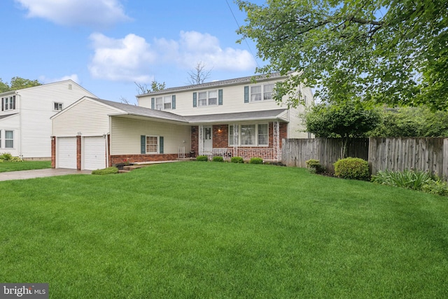5 S Syracuse Dr, Cherry Hill, NJ 08034 - traditional-style home featuring a porch, a garage, brick siding, and concrete driveway