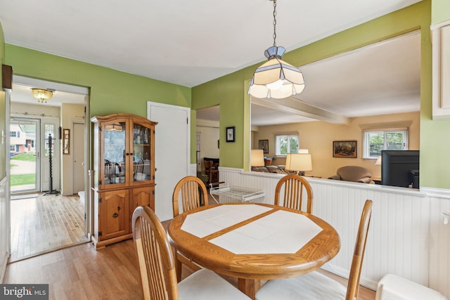 5 S Syracuse Dr, Cherry Hill, NJ 08034 - dining room featuring light wood-style floors and a wainscoted wall
