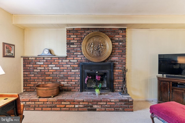 5 S Syracuse Dr, Cherry Hill, NJ 08034 - carpeted living area with a fireplace
