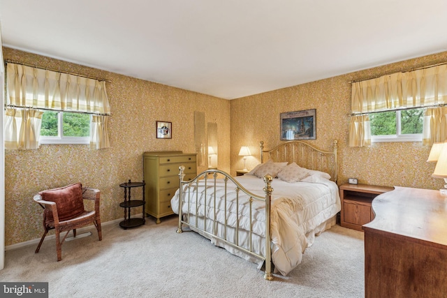 5 S Syracuse Dr, Cherry Hill, NJ 08034 - bedroom with multiple windows, wallpapered walls, and carpet