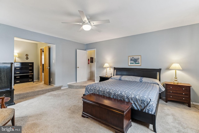 5 S Syracuse Dr, Cherry Hill, NJ 08034 - carpeted bedroom with baseboards and ceiling fan