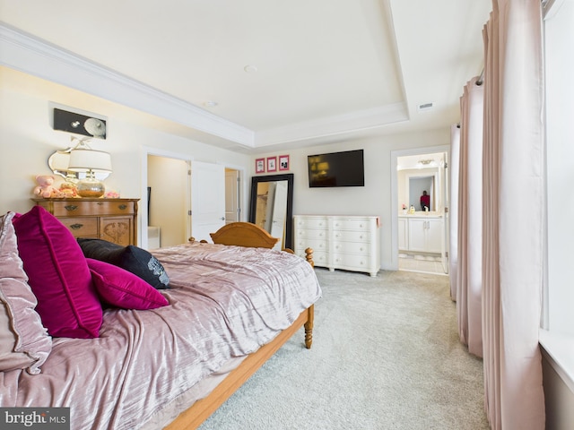 4737 Earl Flanagan Way, Alexandria, VA 22309 - bedroom with a raised ceiling, carpet, and ensuite bath