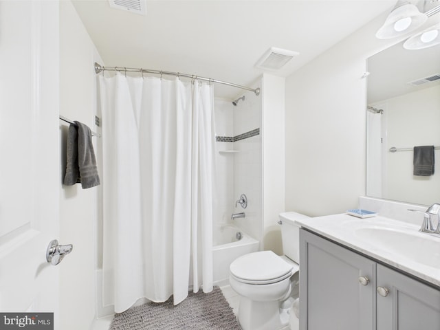 4737 Earl Flanagan Way, Alexandria, VA 22309 - full bath with shower / bath combo with shower curtain, vanity, tile patterned flooring, and toilet