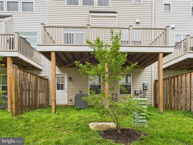 4737 Earl Flanagan Way, Alexandria, VA 22309 - back of house with central air condition unit and a wooden deck
