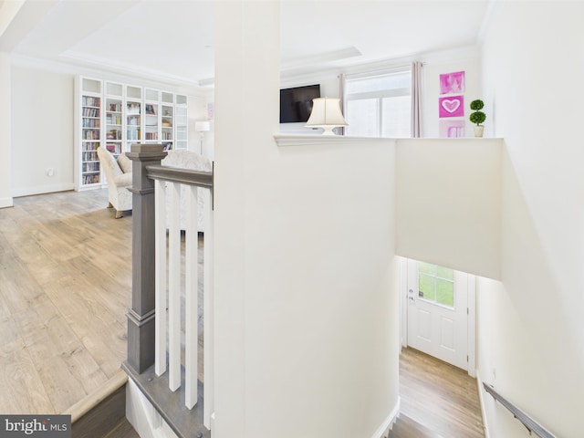 4737 Earl Flanagan Way, Alexandria, VA 22309 - stairs featuring crown molding, wood finished floors, and baseboards
