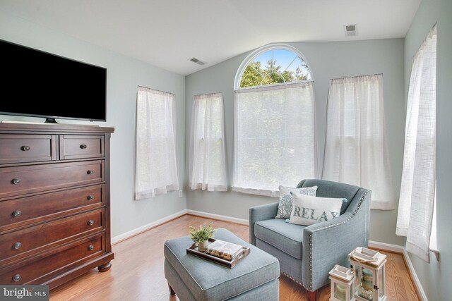 8859 Howland Pl, Bristow, VA 20136 - living area with lofted ceiling and light wood-style flooring
