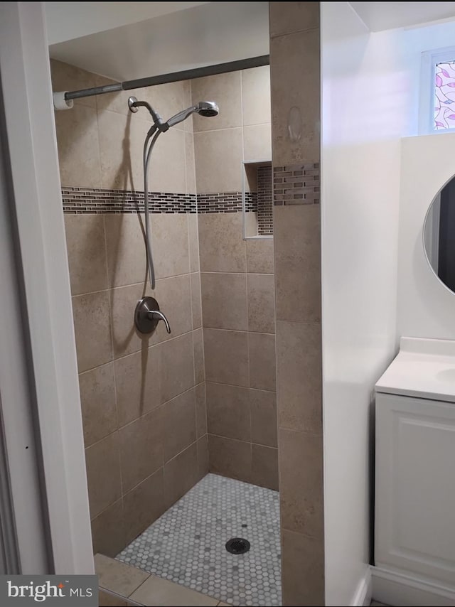 5709 Walther Ave, Baltimore, MD 21206 - bathroom with tiled shower and vanity