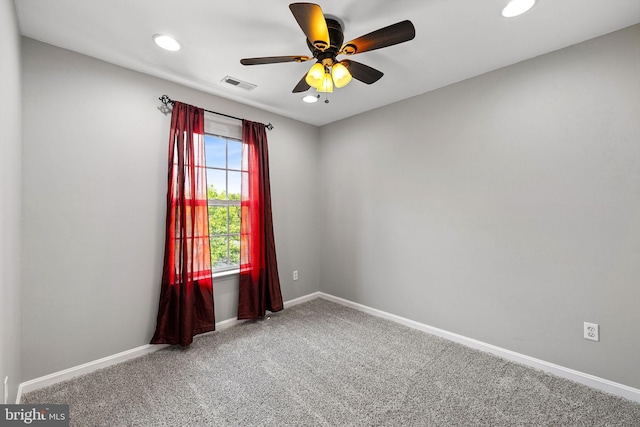 13503 Bannacker Pl, Herndon, VA 20171 - carpeted empty room with recessed lighting and ceiling fan