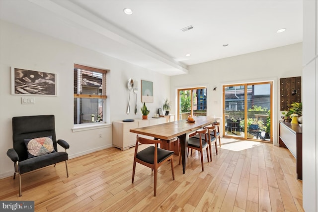810 S 49th St, Philadelphia, PA 19143 - dining room featuring light wood-type flooring, recessed lighting, and baseboards
