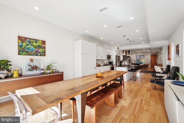 810 S 49th St, Philadelphia, PA 19143 - dining area with recessed lighting and light wood finished floors