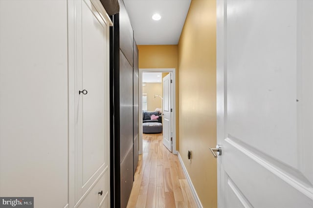 810 S 49th St, Philadelphia, PA 19143 - hall with light wood-style floors, baseboards, and recessed lighting