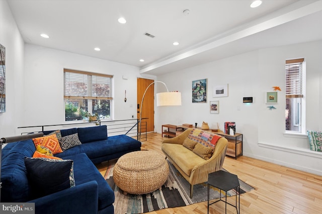 810 S 49th St, Philadelphia, PA 19143 - living area with recessed lighting, wood finished floors, and baseboards