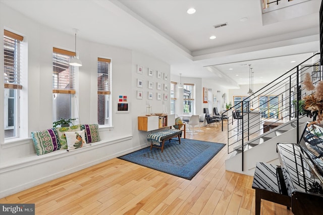 810 S 49th St, Philadelphia, PA 19143 - foyer featuring stairs, wood finished floors, recessed lighting, and baseboards