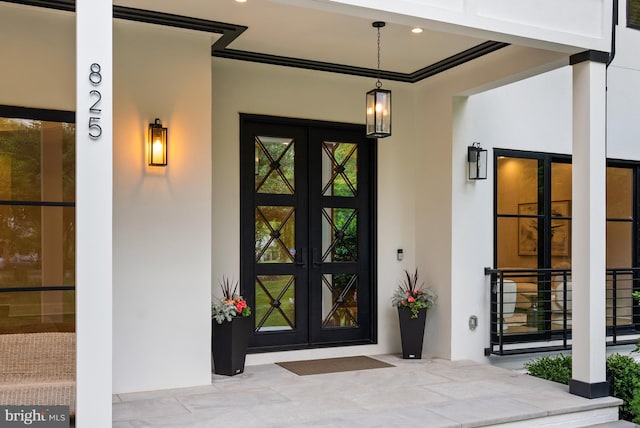 825 Whann Ave, Mclean, VA 22101 - view of exterior entry with french doors and stucco siding