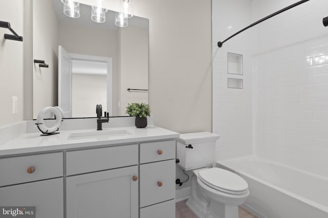 1749 Beulah Rd, Vienna, VA 22182 - bathroom featuring vanity, toilet, and shower / bathtub combination
