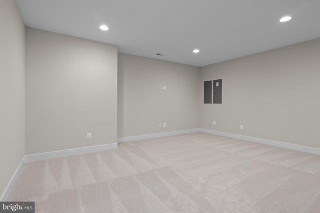 1749 Beulah Rd, Vienna, VA 22182 - spare room with recessed lighting, light carpet, electric panel, and baseboards